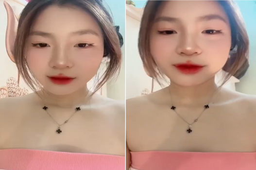 Cô gái xinh thích thú bên khung cửa sổ